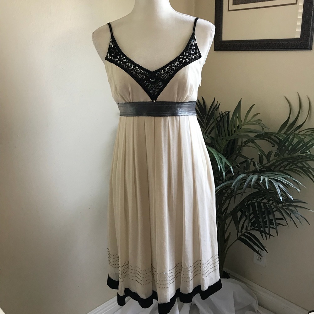Sue Wong Nocturne Cream Silk Beaded Dress 6*